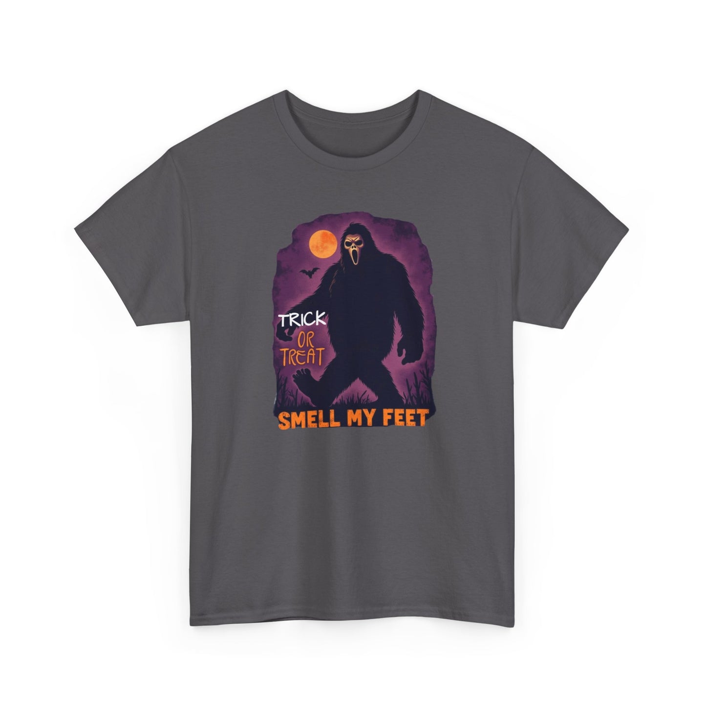 Halloween Bigfoot Tee, Unisex Cotton T-Shirt, Trick or Treat Shirt, Smell My Feet Design, Funny Halloween Apparel