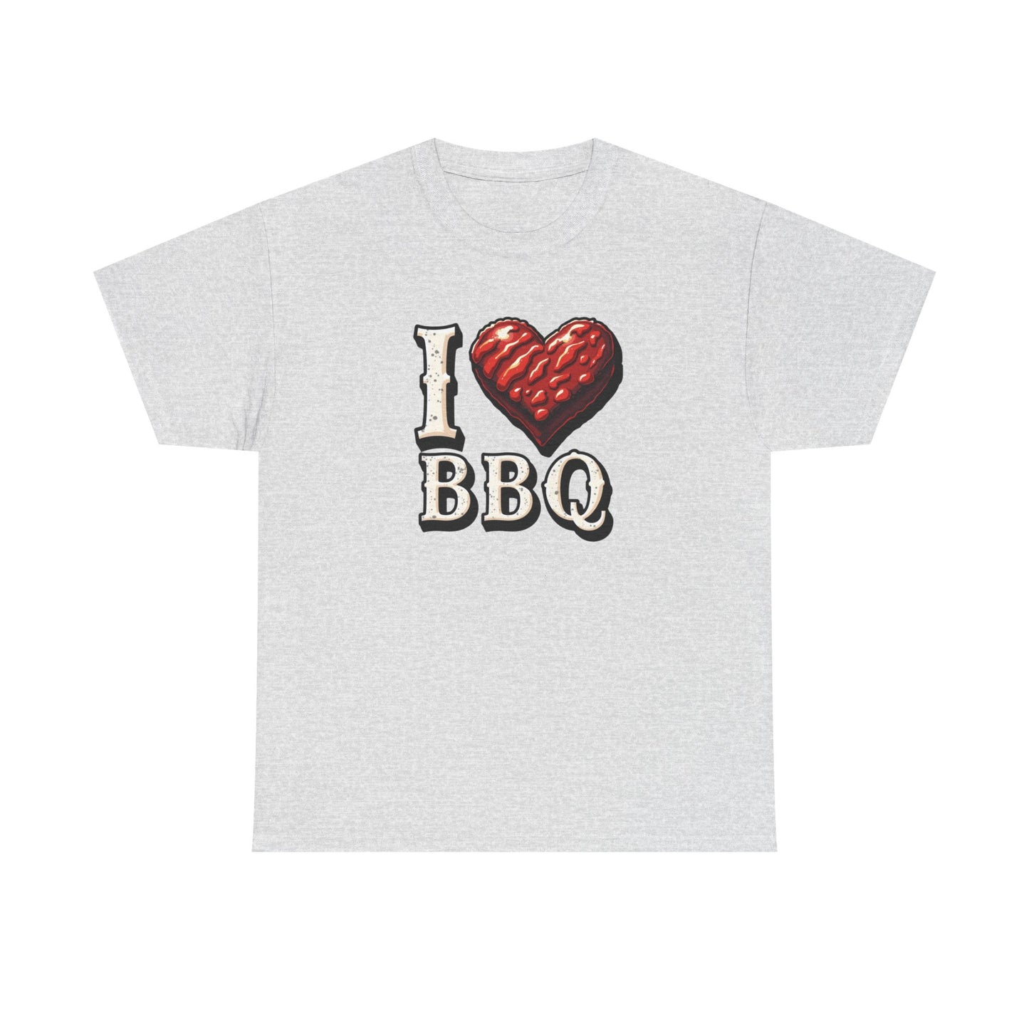 I Love BBQ Unisex Heavy Cotton Tee - Perfect for BBQ Lovers, Summer Cookouts, Grilling Events, Foodie Gift, Casual Wear - Psychonaut Swag