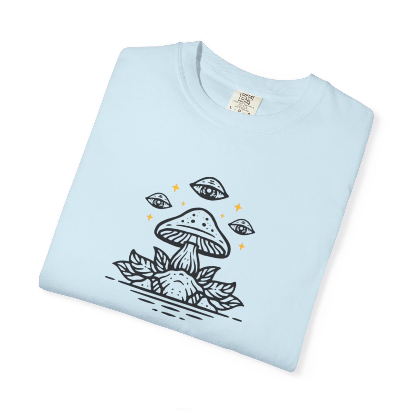 Mushroom Gift from Visitors, Unisex Garment-Dyed T-shirt - Psychonaut Swag