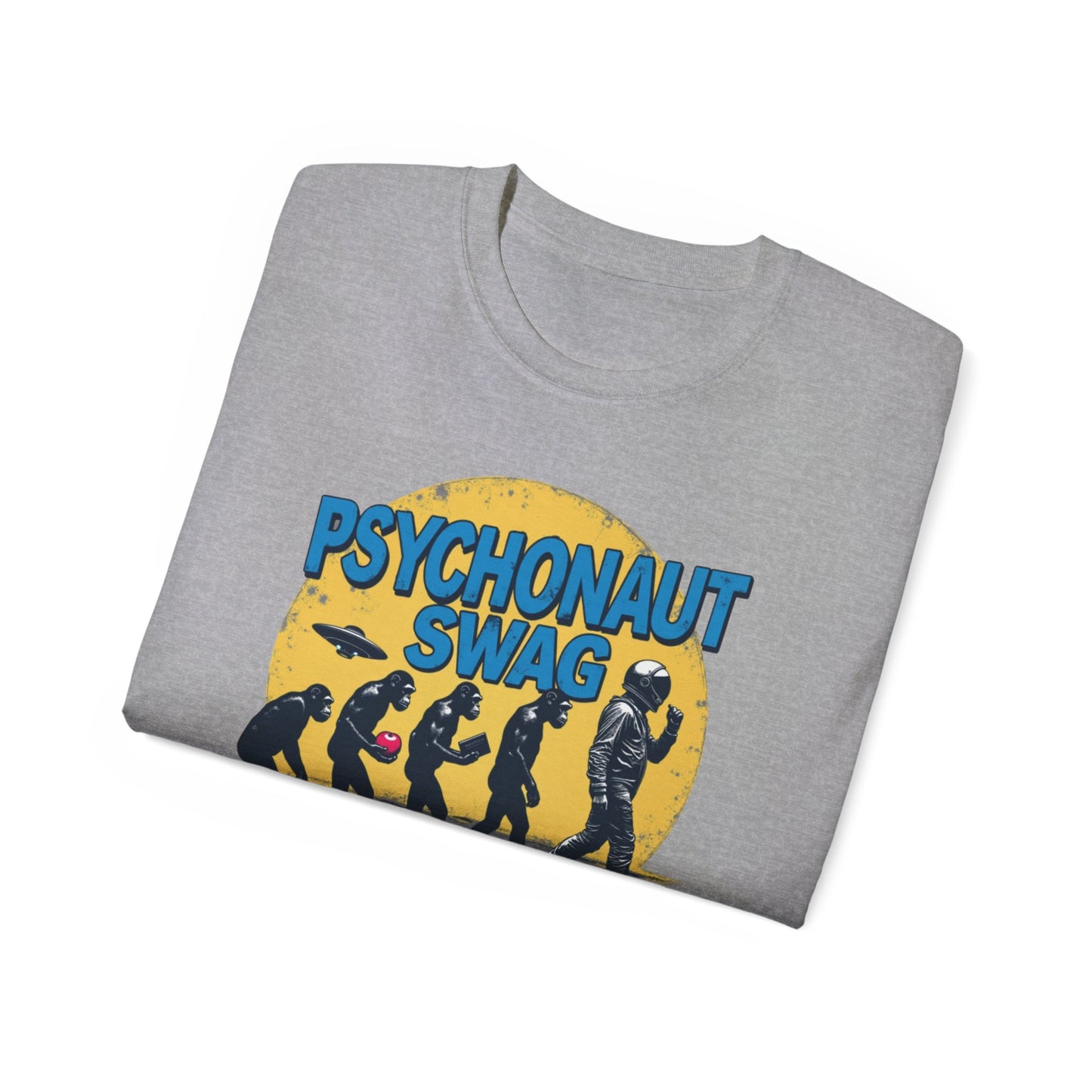 Psychonaut Evolution of Man Sunset, Unisex Tee, Retro Graphic T-Shirt, Music Festival Attire, Gift for Gamers, Casual Streetwear - Psychonaut Swag