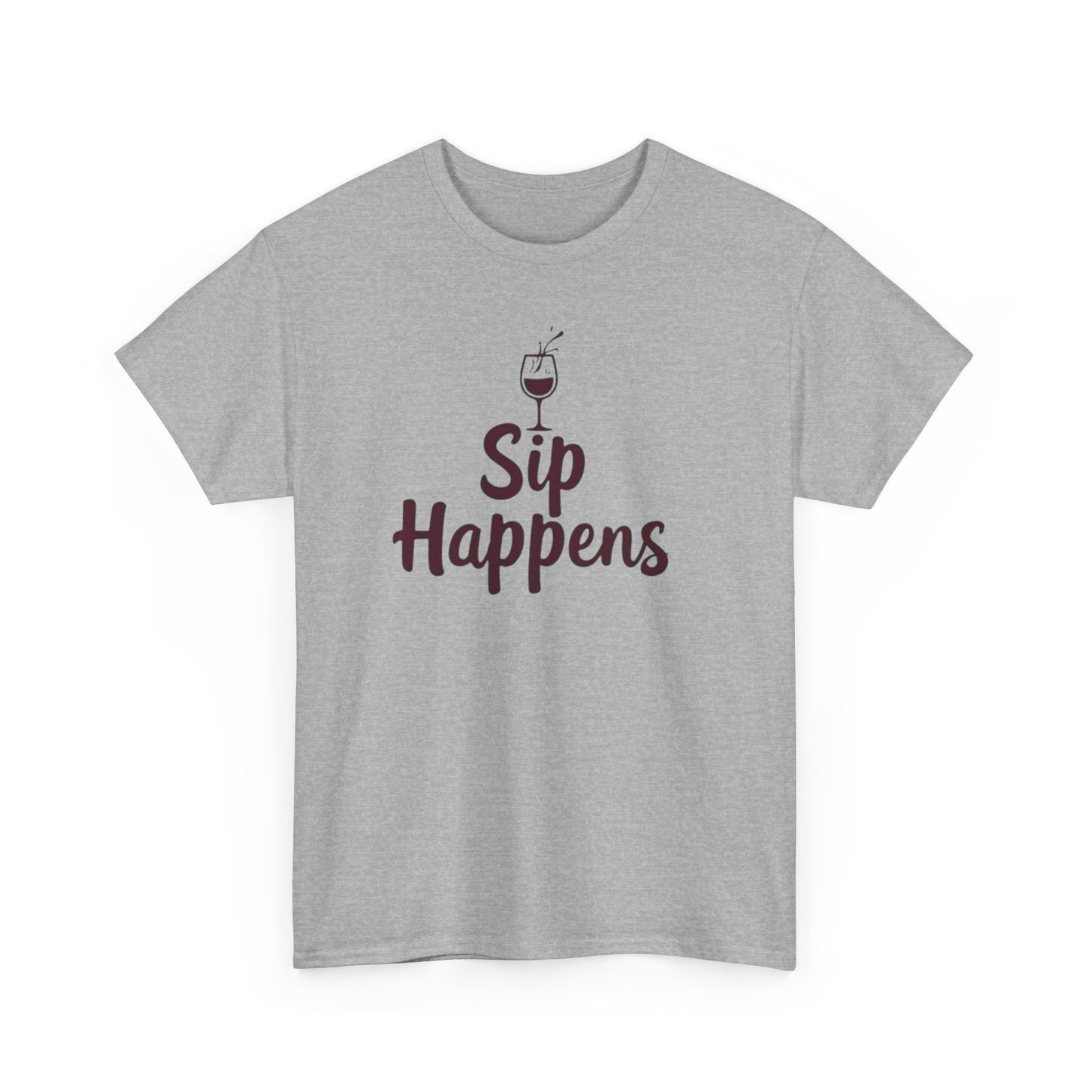 Sip Happens Unisex Heavy Cotton Tee - Funny Graphic Shirt, Casual Wear, Gift for Coffee Lovers, Everyday Comfort, Birthday Party T-Shirt - Psychonaut Swag
