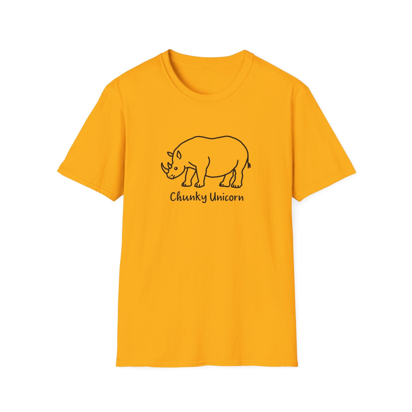 Chunky Unicorn, Rhino, Unisex Softstyle T-Shirt, Funny Tee, Gift for Animal Lovers, Casual Wear, Birthday Present, Unique Graphic Shirt