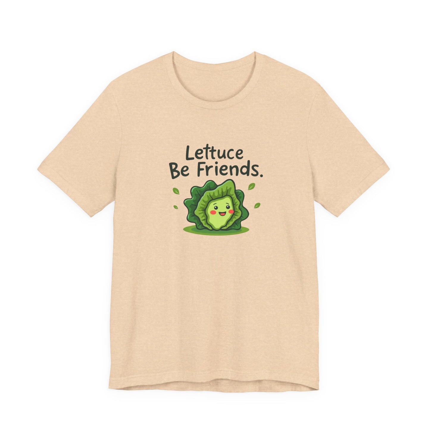 Lettuce Be Friends, Unisex Tee, Casual Wear, Gift for Vegetarians, Summer T-Shirt, Eco-Friendly Apparel - Psychonaut Swag