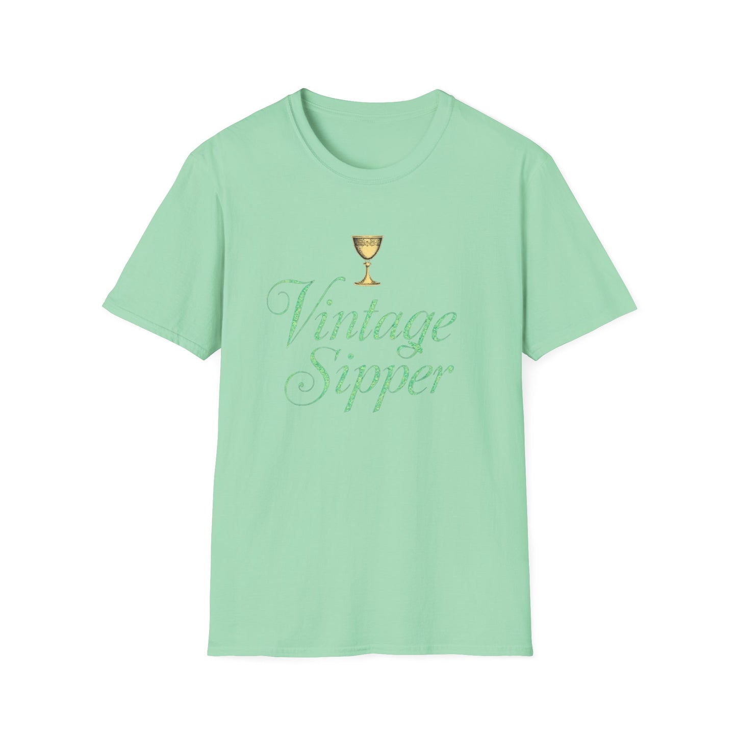 Vintage Sipper Unisex Softstyle T-Shirt, Casual Wear, Gift for Wine Lovers, Bar Night, Vintage Inspired Apparel - Psychonaut Swag