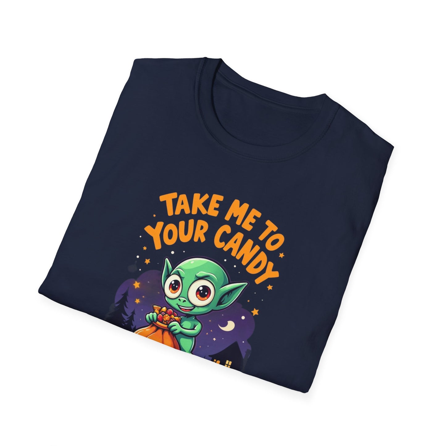 Trick or Treat Alien, T-Shirt, Cute Graphic Tee, Trick or Treat Shirt, Unisex Halloween Apparel, Fun Holiday Outfit