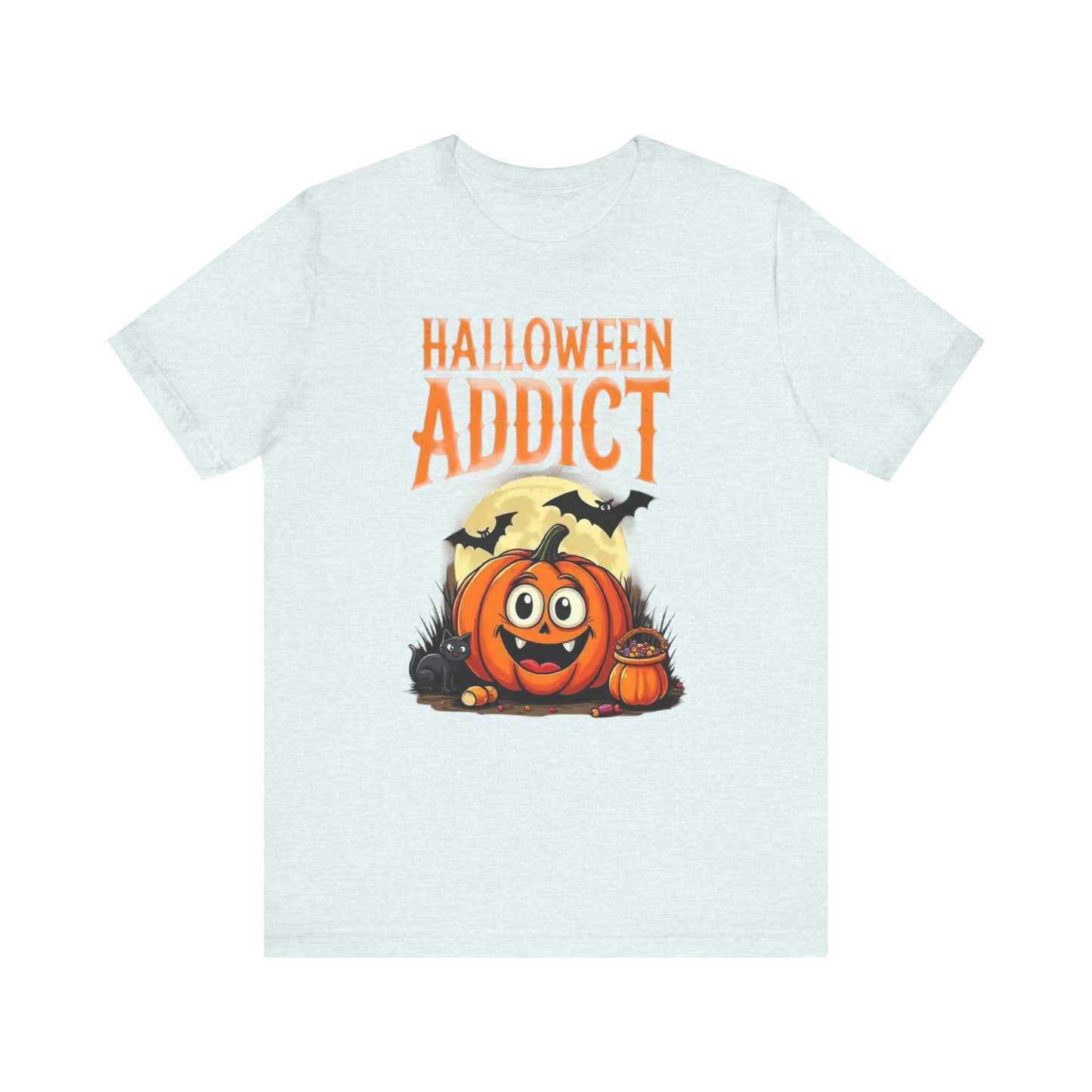 Halloween Addict Tee | Unisex Short Sleeve T-Shirt, Fun Halloween Apparel, Pumpkin Tee, Spooky Season Shirt, Gift for Halloween Lovers - Psychonaut Swag