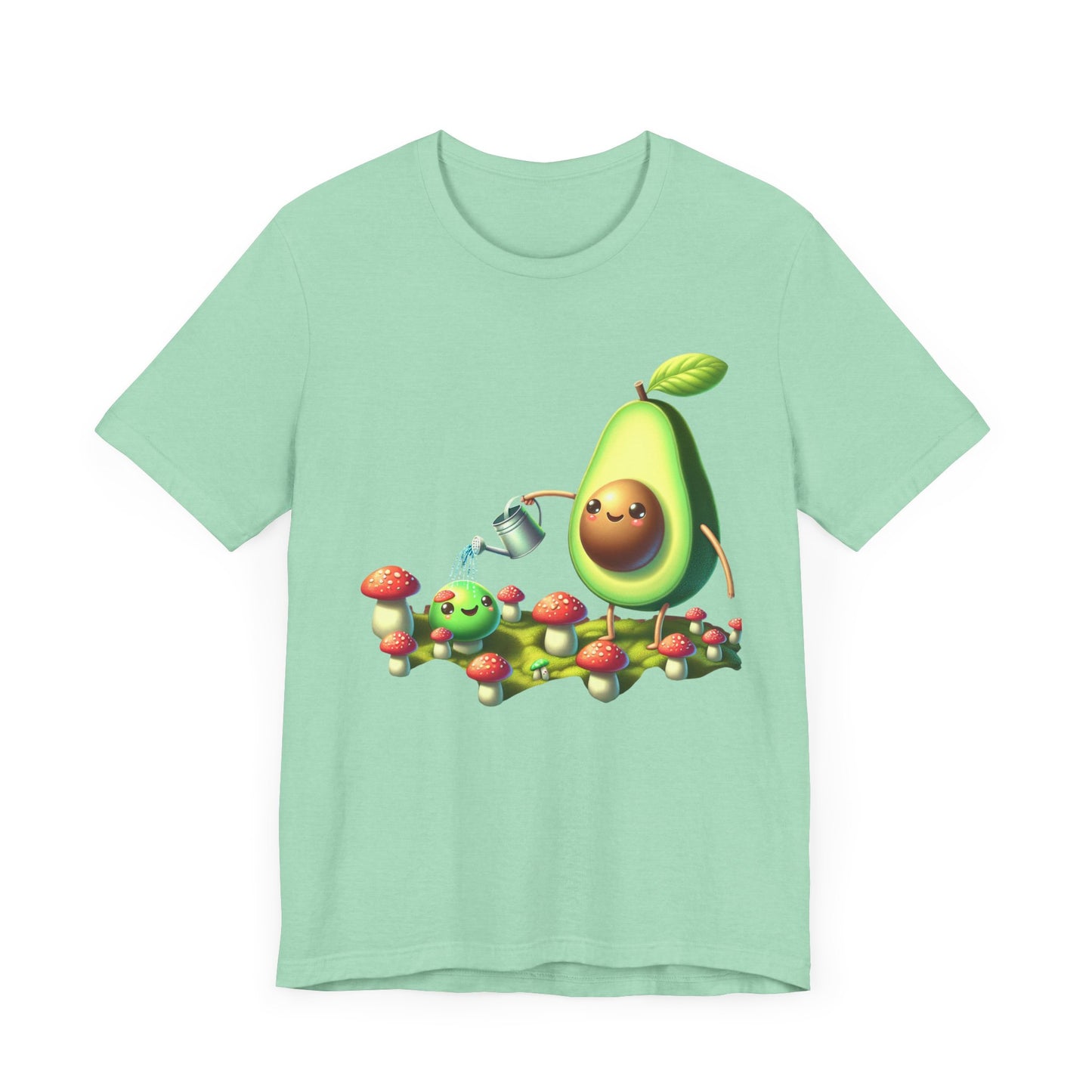 Short Sleeve Tee - Avocado watering magic shrooms.  Funny Design - Psychonaut Swag