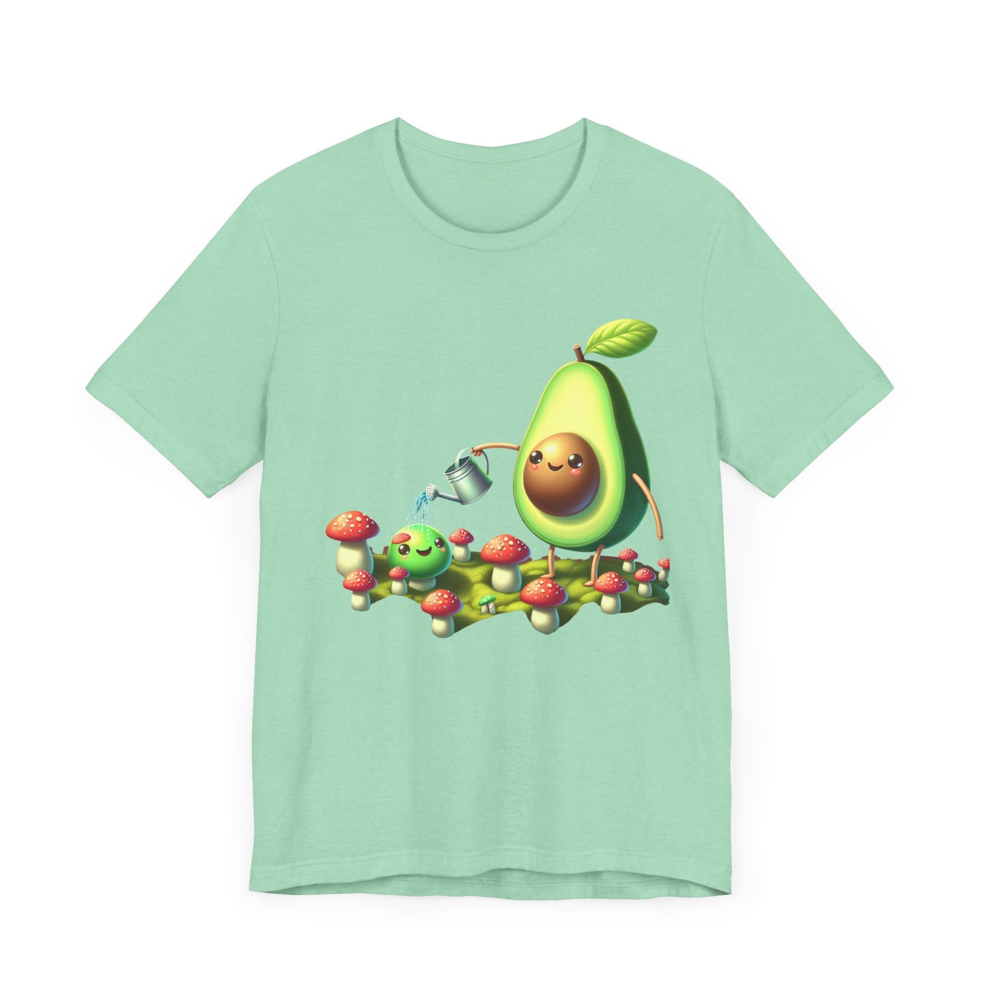 Short Sleeve Tee - Avocado watering magic shrooms.  Funny Design - Psychonaut Swag