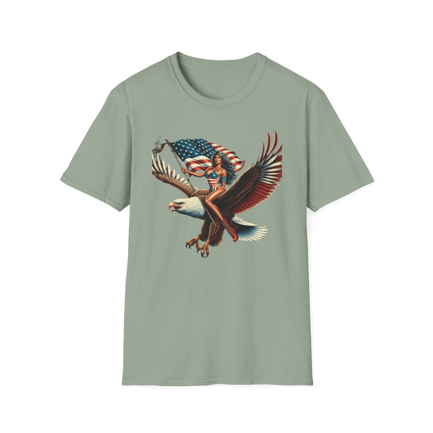 Patriot Riding Eagle, Graphic Tee - Unisex T-Shirt, Eagle Design, 4th of July Shirt, Independence Day Apparel, Festival Wear, Gift for Patriots - Psychonaut Swag