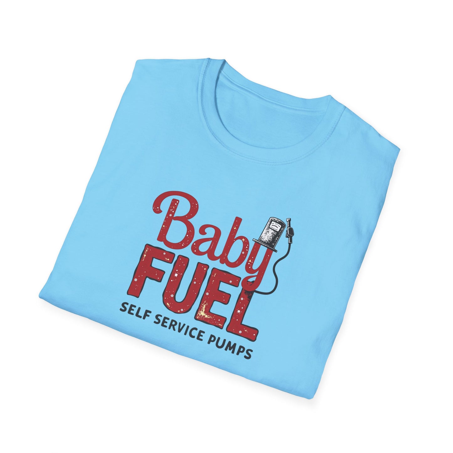 Baby Fuel, Vintage PumpThemed Unisex T-Shirt, Funny Baby Fuel Shirt, Gift for Car Lovers, Automotive Tee, Casual Everyday Wear - Psychonaut Swag