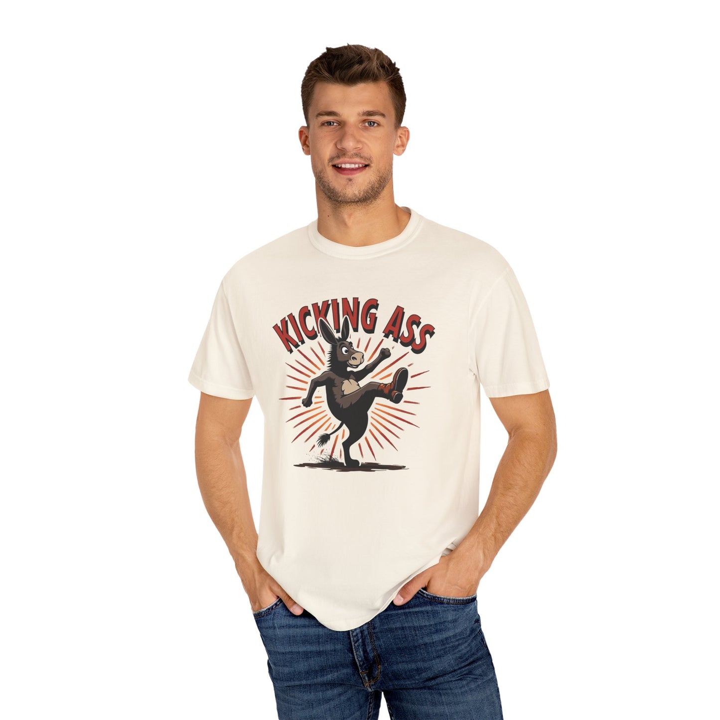 Kicking Donkey, Unisex T-Shirt | Funny Graphic Tee, Casual Wear, Humor Gift, Birthday Surprise, Motivational Apparel - Psychonaut Swag
