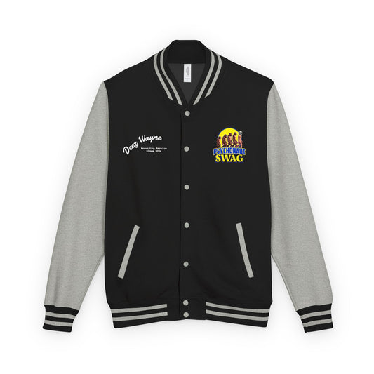 Psychonaut Swag, Small Biz, Vintage Unisex Heavyweight Letterman Jacket – Perfect for Team Spirit, Casual Outings, Gifts, College Events, Personalized Style