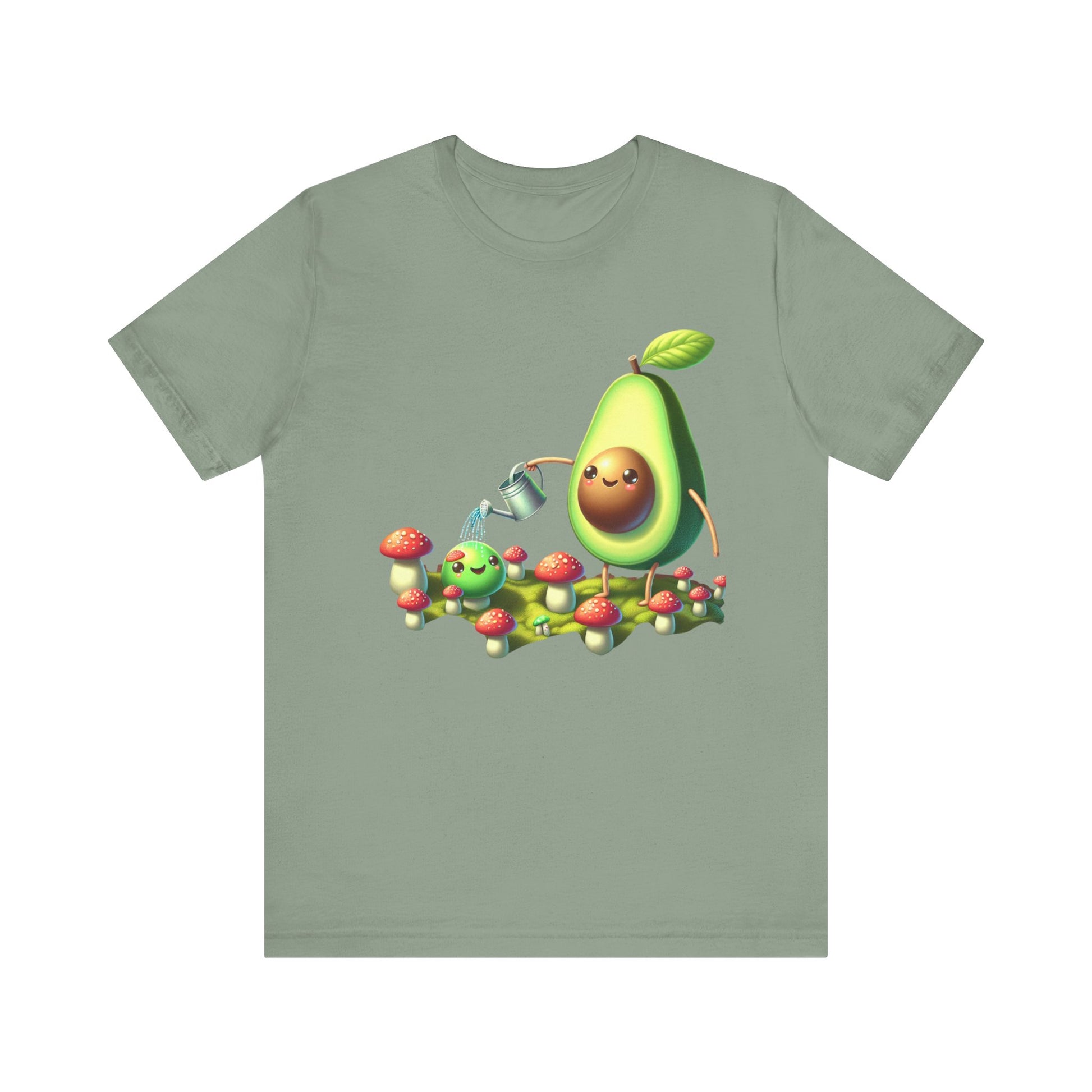 Short Sleeve Tee - Avocado watering magic shrooms.  Funny Design - Psychonaut Swag