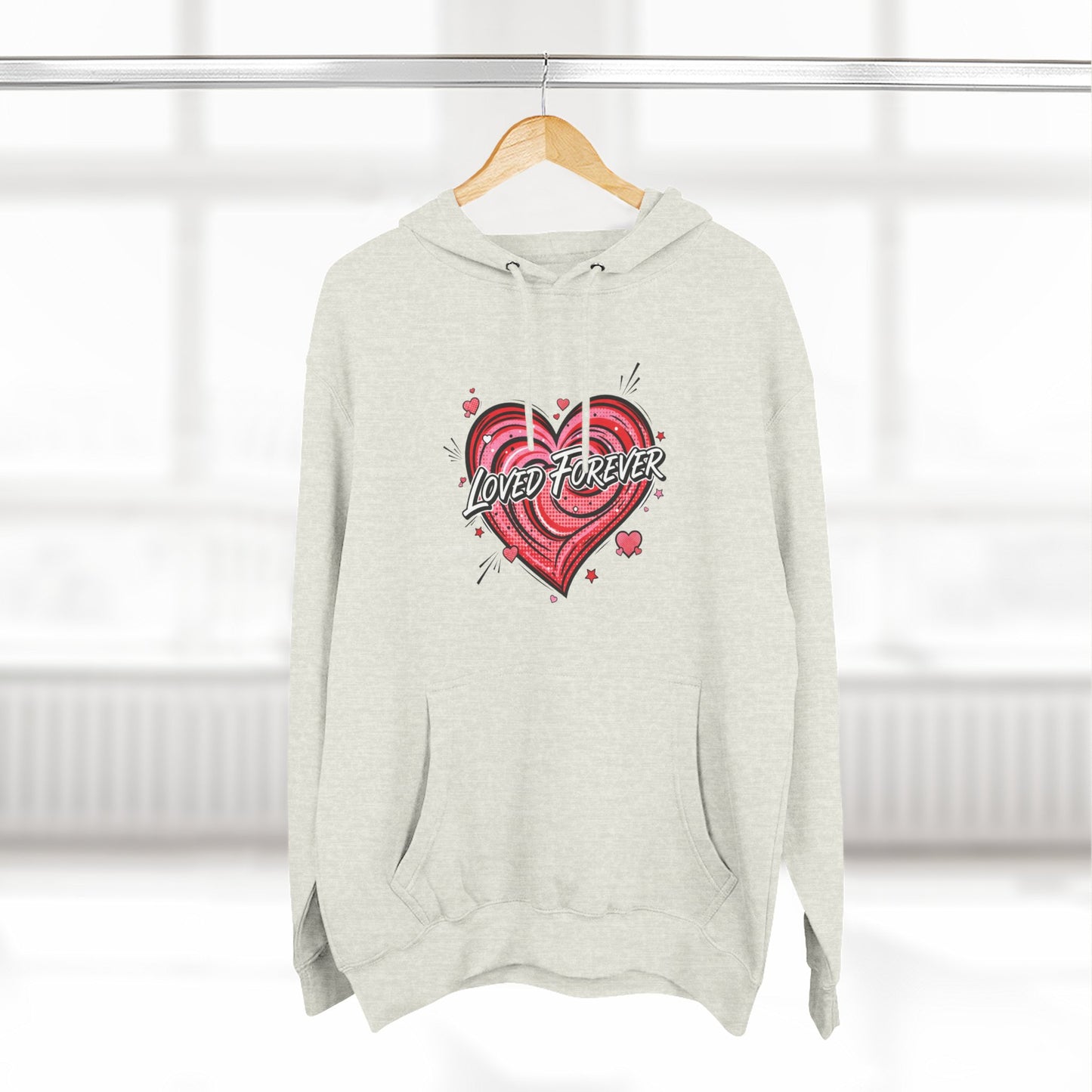 Love Forever Heart Hoodie — Vintage Tattoo Style Valentine's Sweatshirt