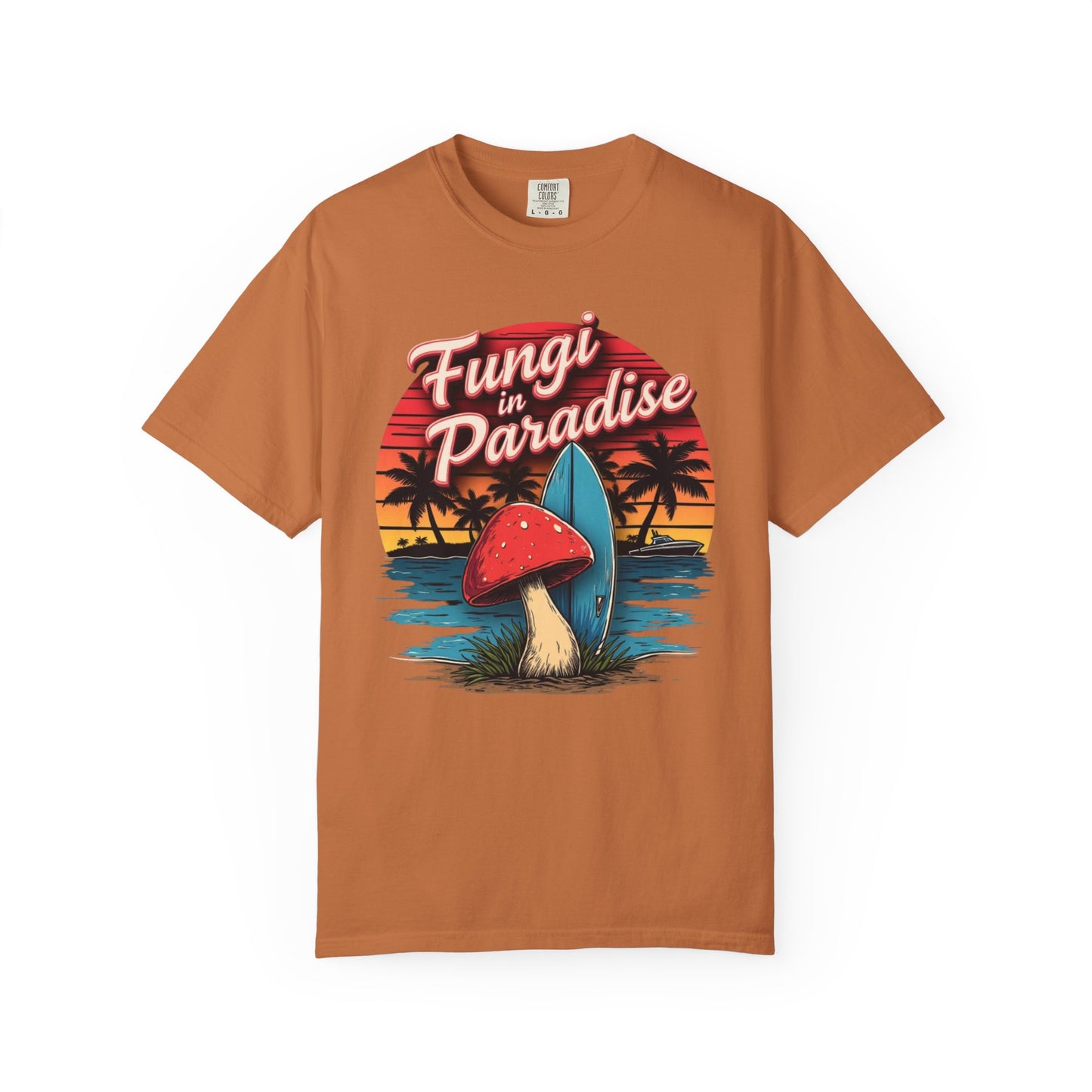 Fungi in Paradise Design, Relaxed Tee, Vintage Style Shirt, Gift for Nature Lovers, Eco-Friendly Apparel - Psychonaut Swag