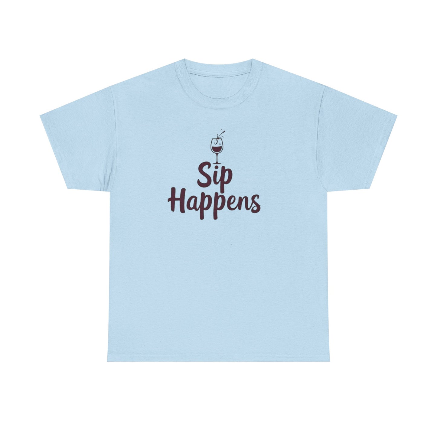 Sip Happens Unisex Heavy Cotton Tee - Funny Graphic Shirt, Casual Wear, Gift for Coffee Lovers, Everyday Comfort, Birthday Party T-Shirt - Psychonaut Swag