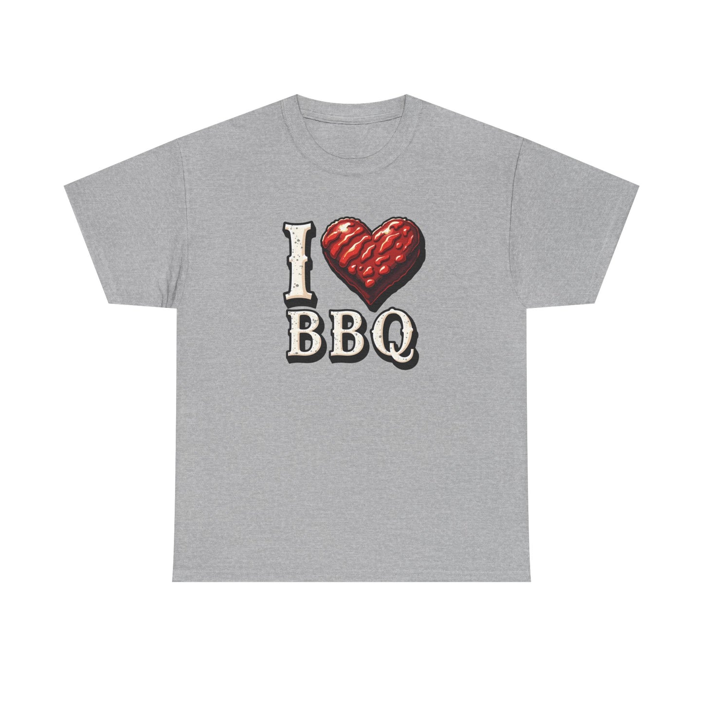 I Love BBQ Unisex Heavy Cotton Tee - Perfect for BBQ Lovers, Summer Cookouts, Grilling Events, Foodie Gift, Casual Wear - Psychonaut Swag