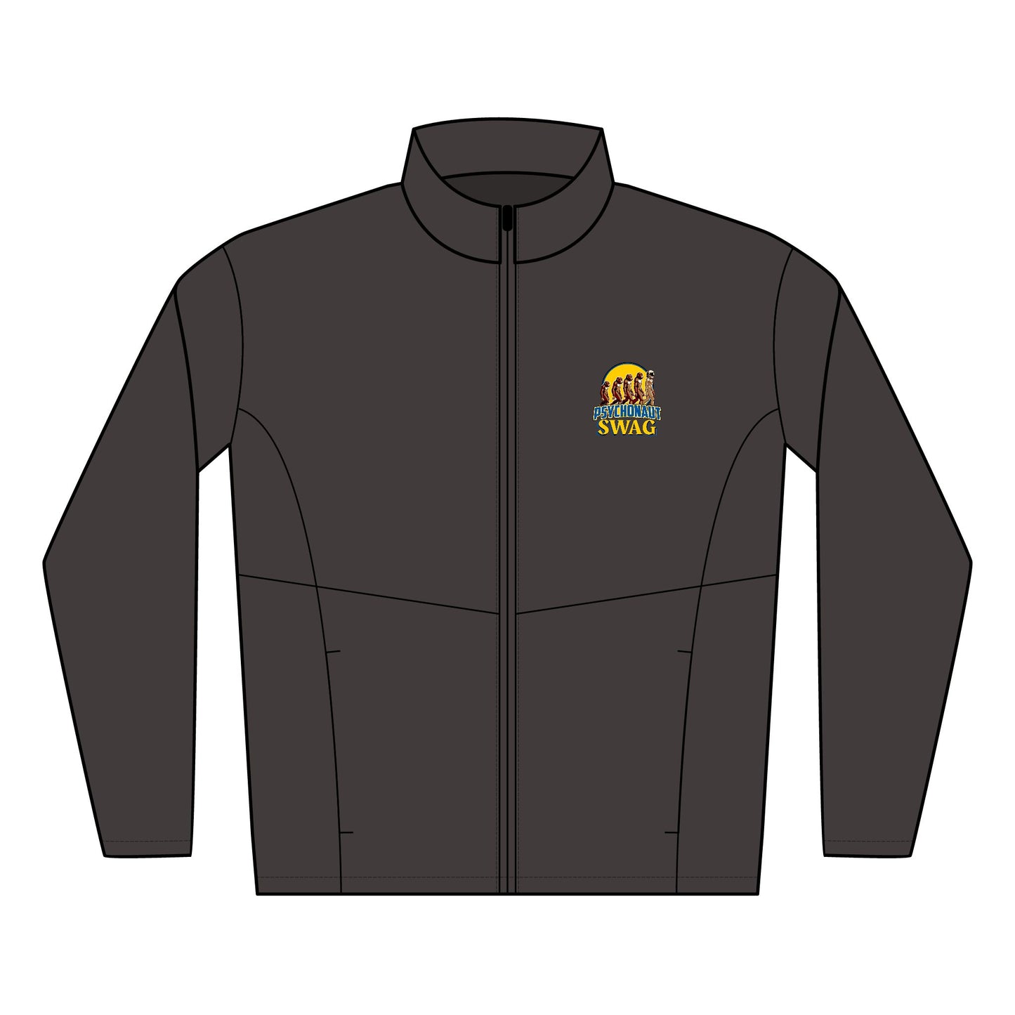 Psychonaut Swag, Small Biz, Men's Soft Shell Jacket, Stylish Windbreaker, Casual Outdoor Wear, Customizable Jacket, Perfect Gift for Him