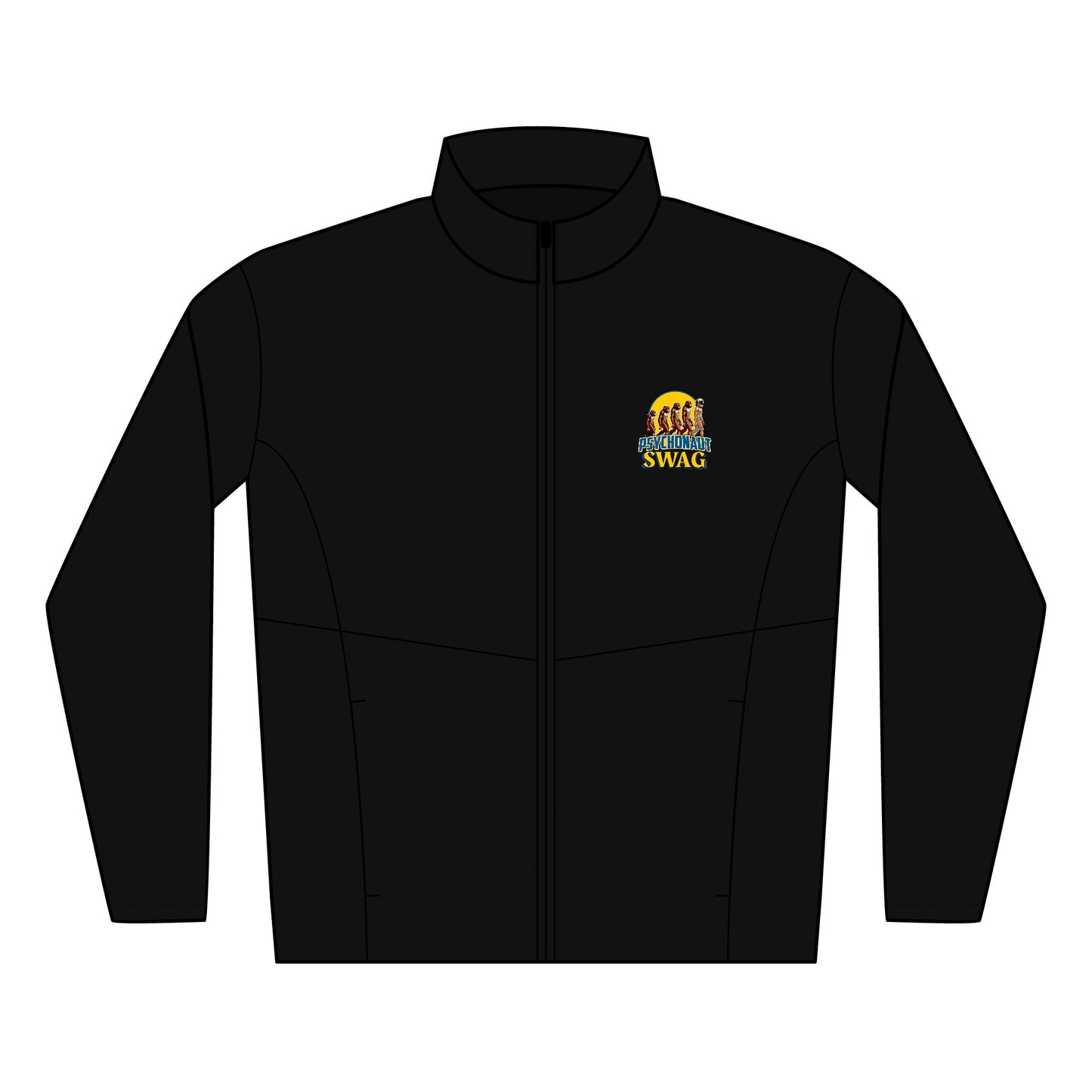 Psychonaut Swag, Small Biz, Men's Soft Shell Jacket, Stylish Windbreaker, Casual Outdoor Wear, Customizable Jacket, Perfect Gift for Him