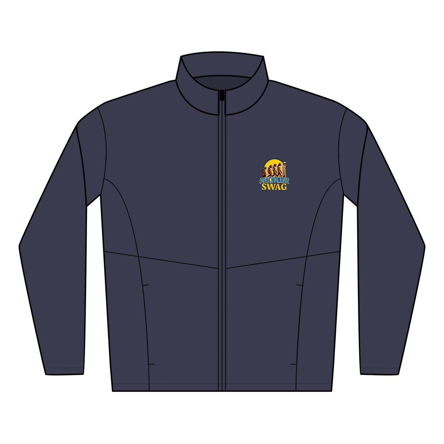 Psychonaut Swag, Small Biz, Men's Soft Shell Jacket, Stylish Windbreaker, Casual Outdoor Wear, Customizable Jacket, Perfect Gift for Him
