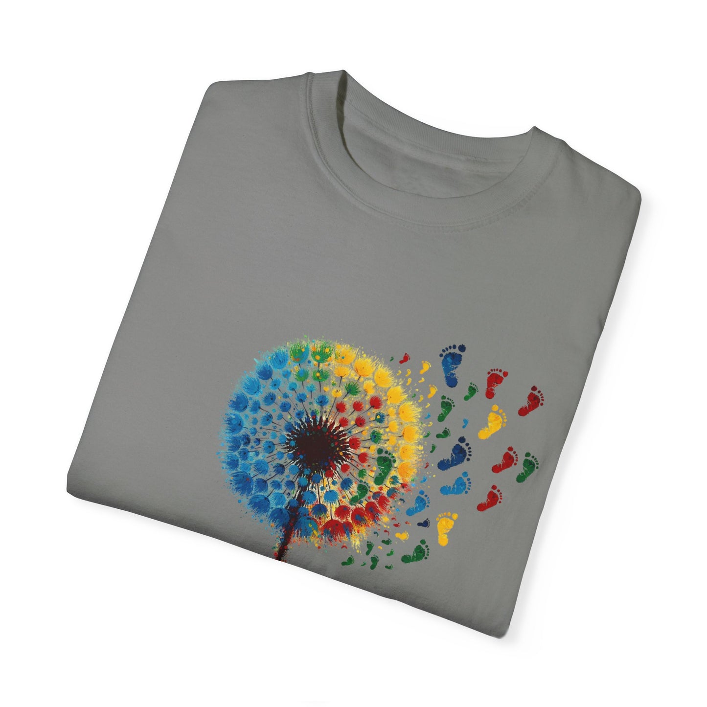 Dandelion baby feet, Unisex Garment-Dyed T-shirt - Psychonaut Swag