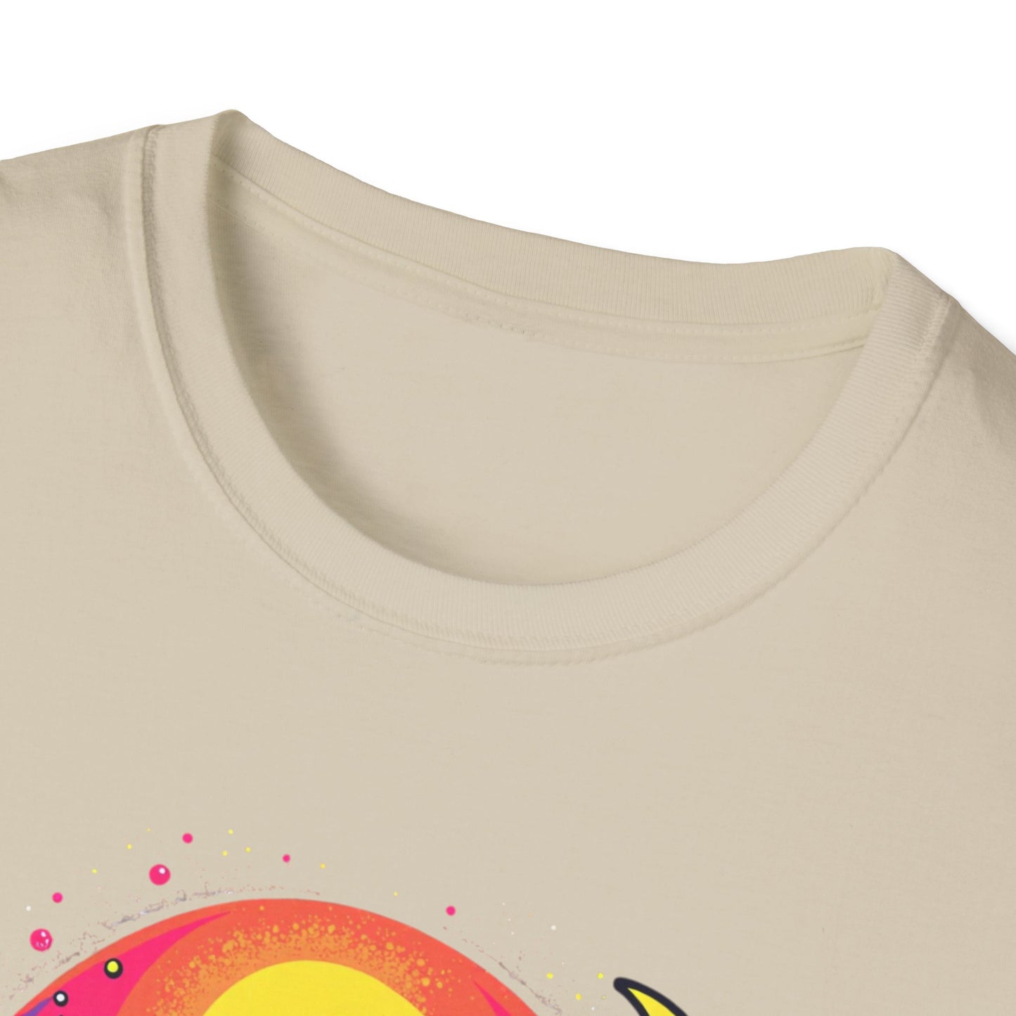 Cosmic Digital Dreams Unisex Softstyle T-Shirt - Vibrant Space-Inspired Design - Psychonaut Swag