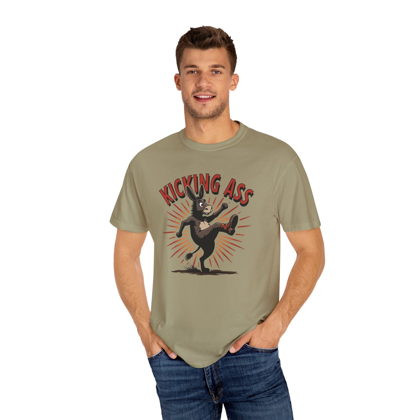 Kicking Donkey, Unisex T-Shirt | Funny Graphic Tee, Casual Wear, Humor Gift, Birthday Surprise, Motivational Apparel - Psychonaut Swag