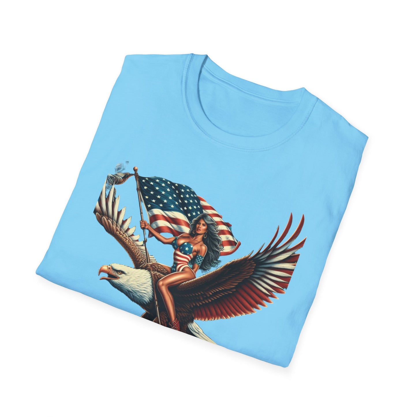 Patriot Riding Eagle, Graphic Tee - Unisex T-Shirt, Eagle Design, 4th of July Shirt, Independence Day Apparel, Festival Wear, Gift for Patriots - Psychonaut Swag