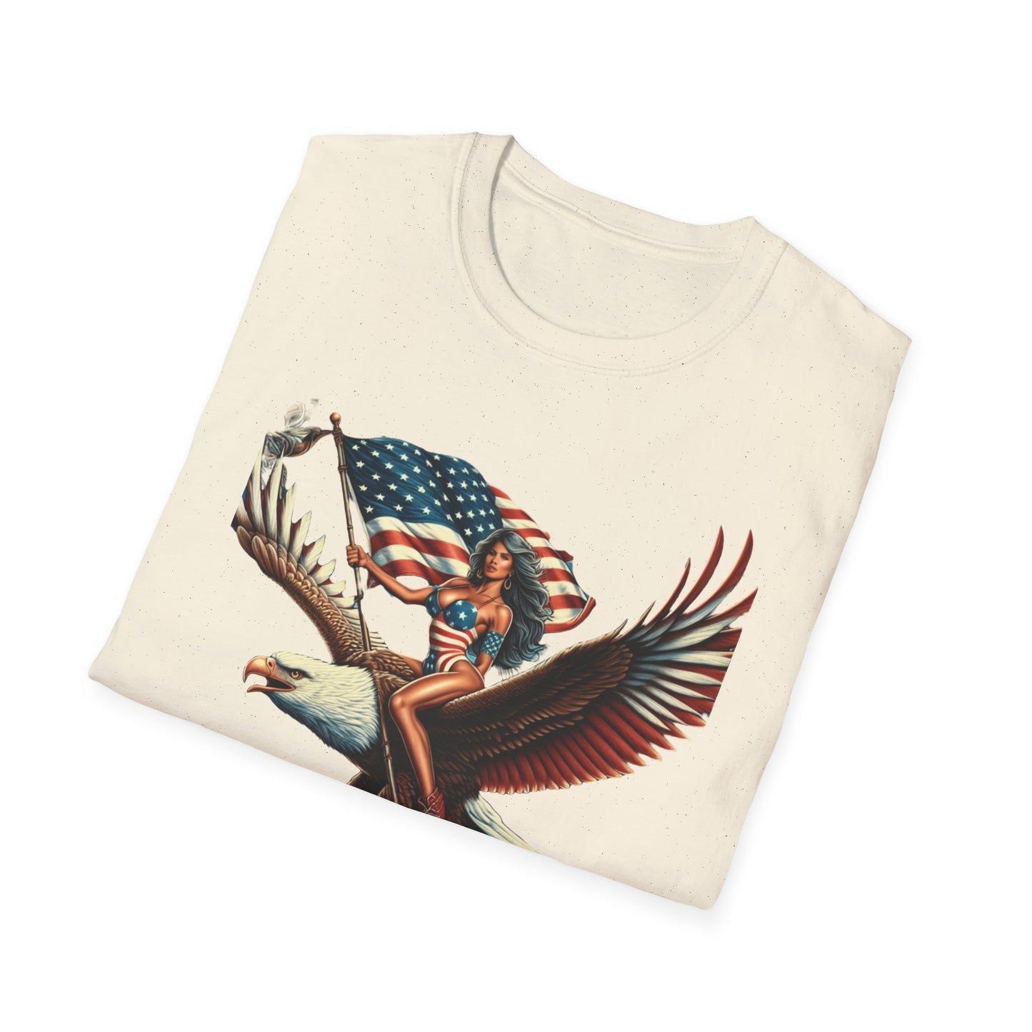 Patriot Riding Eagle, Graphic Tee - Unisex T-Shirt, Eagle Design, 4th of July Shirt, Independence Day Apparel, Festival Wear, Gift for Patriots - Psychonaut Swag