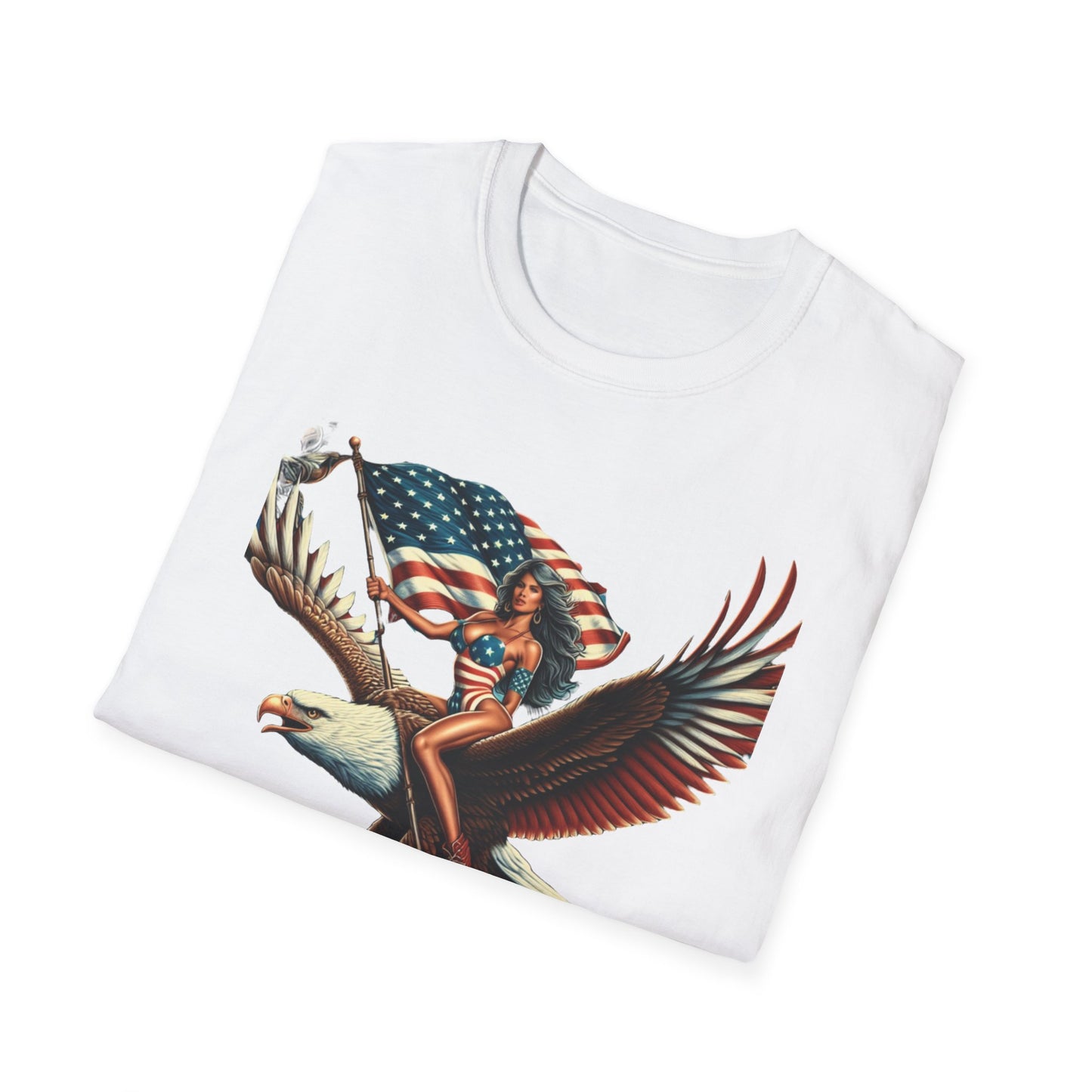 Patriot Riding Eagle, Graphic Tee - Unisex T-Shirt, Eagle Design, 4th of July Shirt, Independence Day Apparel, Festival Wear, Gift for Patriots - Psychonaut Swag
