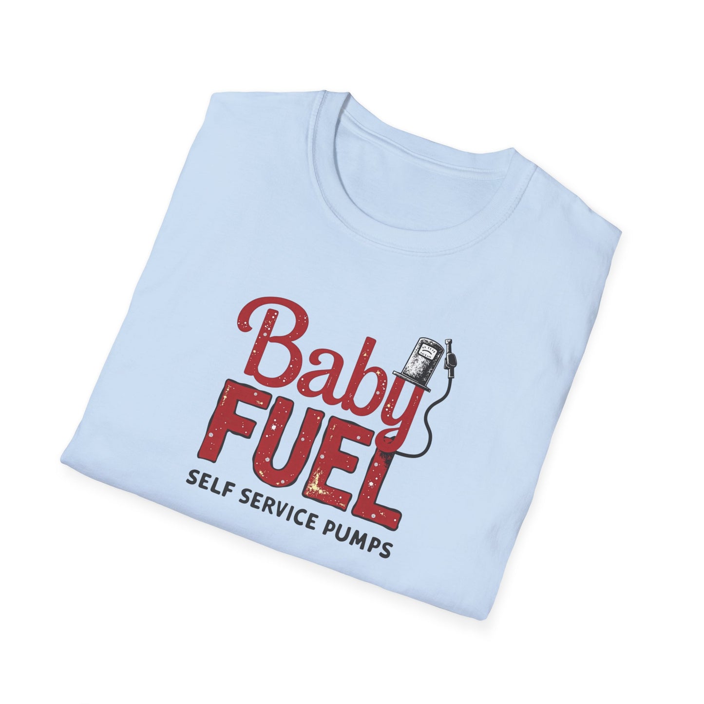Baby Fuel, Vintage PumpThemed Unisex T-Shirt, Funny Baby Fuel Shirt, Gift for Car Lovers, Automotive Tee, Casual Everyday Wear - Psychonaut Swag