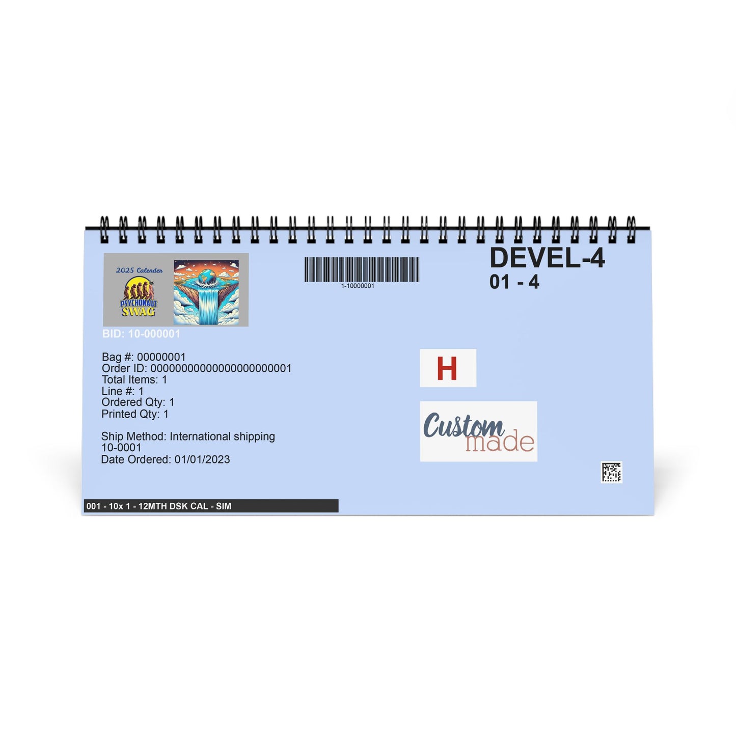 Desktop Calendar (2025 grid) Distopia - Psychonaut Swag