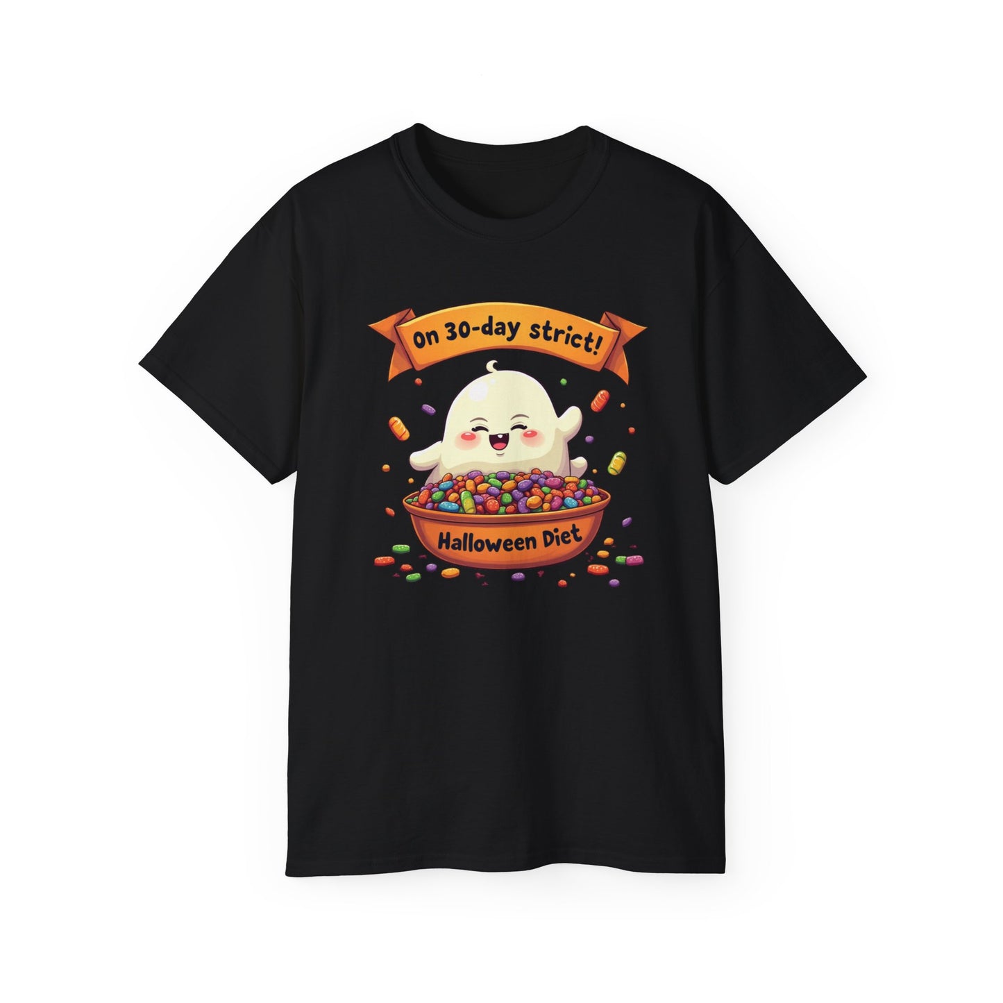 Funny Halloween Diet, Unisex Tee, Cute Ghost Humor Shirt, Gift for Halloween Lovers, Halloween Diet T-Shirt, Spooky Season Apparel