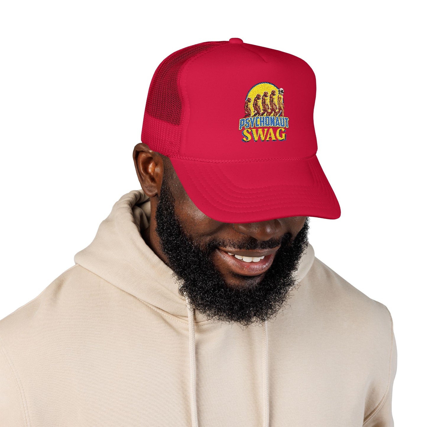 Psychonaut swag small biz, Trucker Hat, Retro Snapback Cap for Festivals, Embroidered Swag for Psychonauts, Perfect Gift for Music Lovers