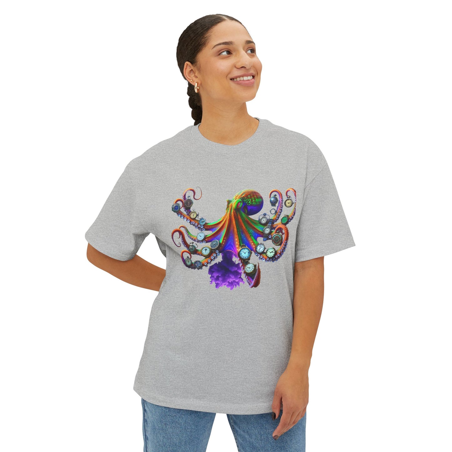 Timekeeper Octupus, Unisex Oversized Boxy Tee
