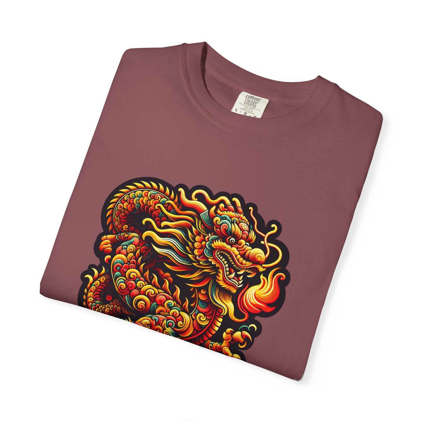 Dragon, Unisex Dragon Graphic T-Shirt - Colorful Garment-Dyed Tee - Psychonaut Swag