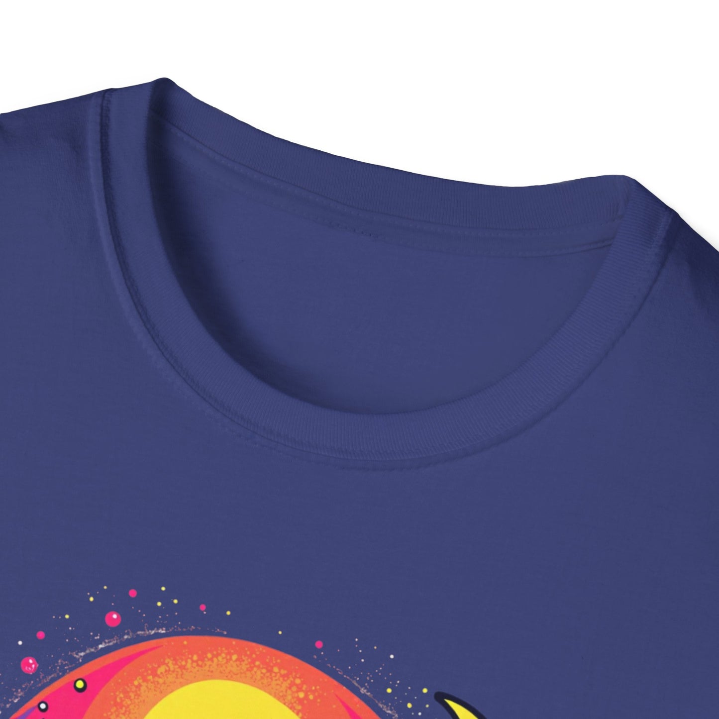 Cosmic Digital Dreams Unisex Softstyle T-Shirt - Vibrant Space-Inspired Design - Psychonaut Swag