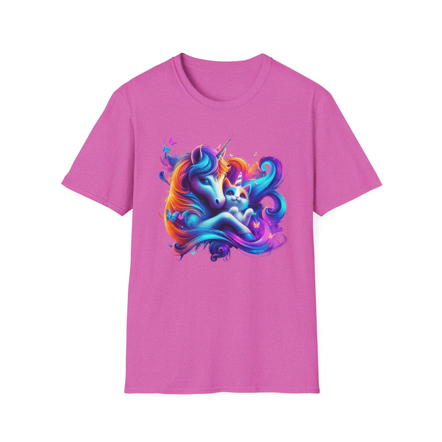 Unicorn with Caticorn Unisex T-Shirt - Magic of Unicorns hugging the Caticorns - Psychonaut Swag