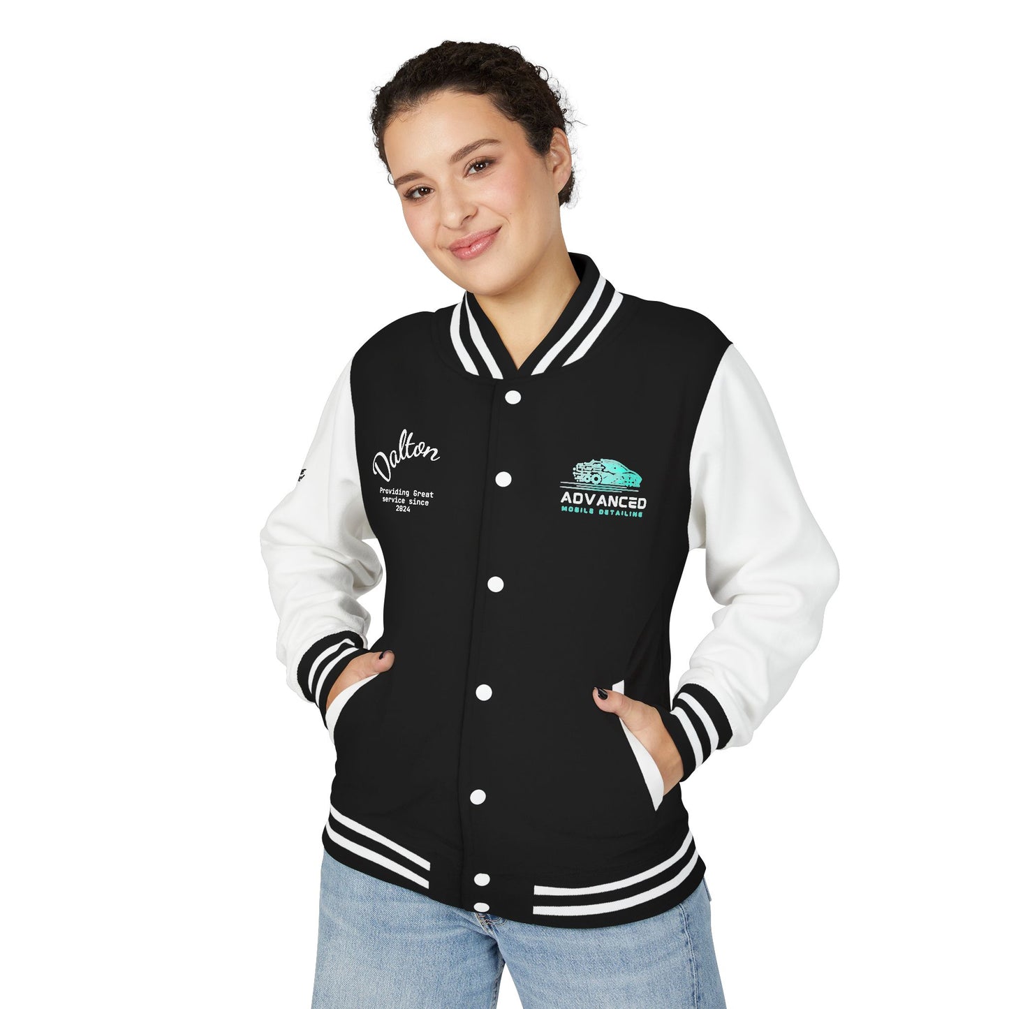 Advanced Mobile Detailing, Letterman Unisex Heavyweight Letterman Jacket, Stylish Outerwear for Men and Women, Perfect for Casual Outings, Sports Events, and School Spirit