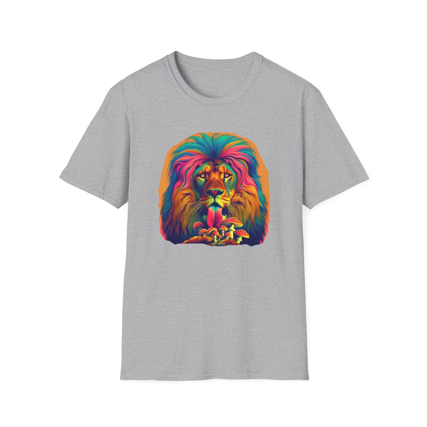 Lion Lick, Mushroom tee, Unisex T-Shirt - Psychonaut Swag