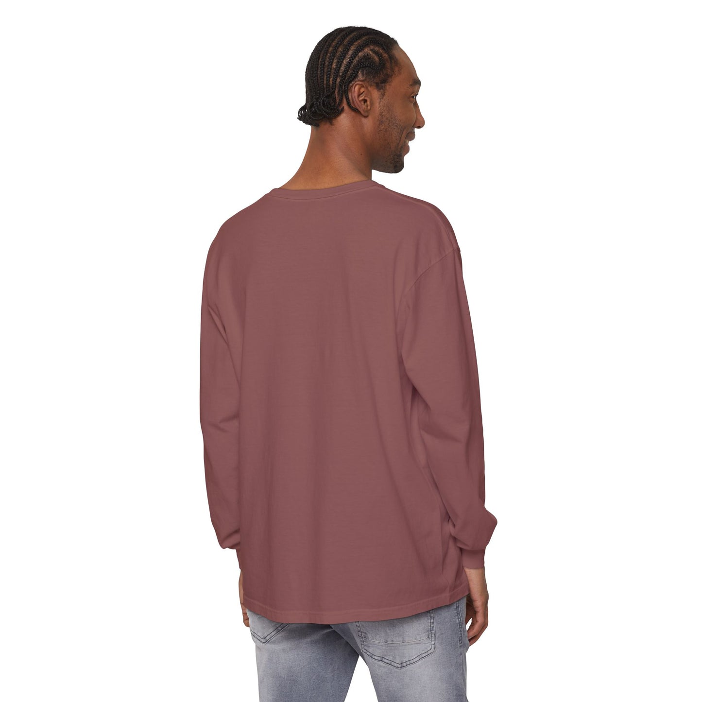 Sunset Dolphin Unisex Garment-dyed Long Sleeve T-Shirt - Psychonaut Swag