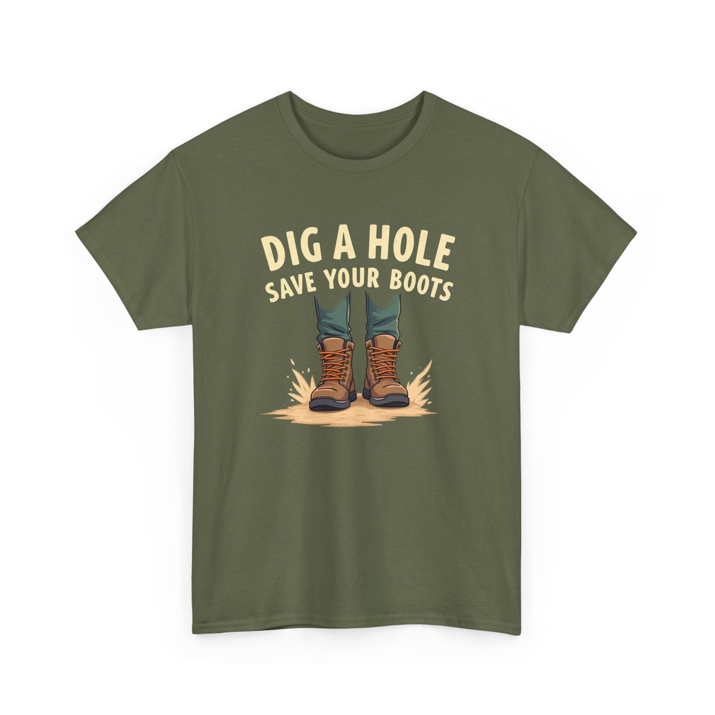 Dig a Hole Save Your Boots, Funny Gardening Tee, Unisex Heavy Cotton Tee, Vintage Style Shirt, Dig A Hole Design, Perfect for Gardeners & Outdoor Lovers - Psychonaut Swag