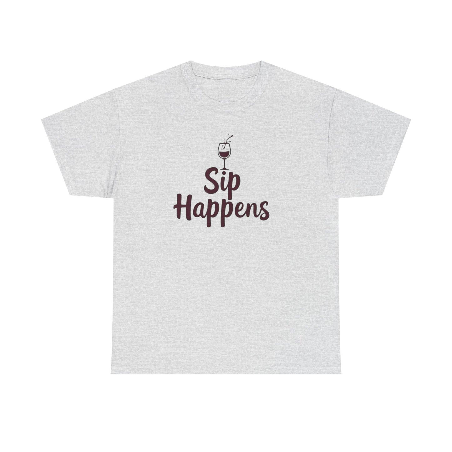 Sip Happens Unisex Heavy Cotton Tee - Funny Graphic Shirt, Casual Wear, Gift for Coffee Lovers, Everyday Comfort, Birthday Party T-Shirt - Psychonaut Swag