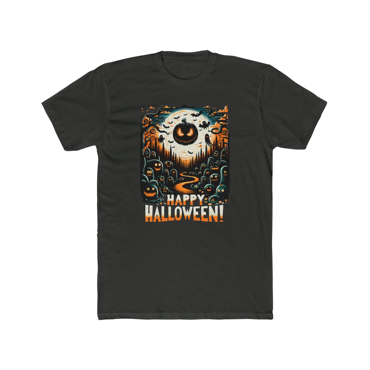 Happy Halloween Graphic Tee, Unisex Cotton Crew Tee, Funny Halloween Shirt, Spooky Apparel, Fall Festive Outfit