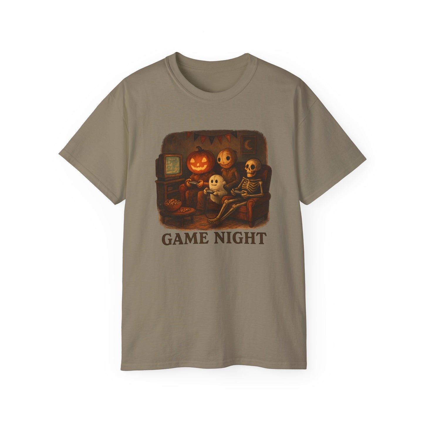 Game Night Tee, Halloween Shirt, Unisex Cotton T-Shirt, Spooky Fun Apparel, Perfect for Gathering and Celebrations