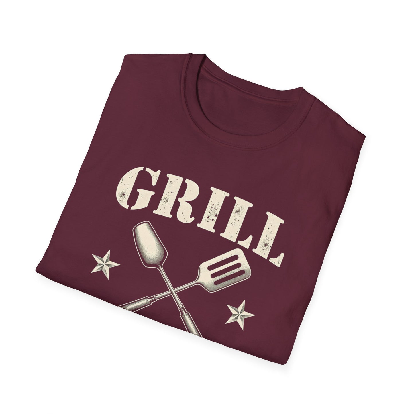Grill Sergeant T-Shirt, Unisex Softstyle Tee, BBQ Gift, Father's Day Shirt, Grilling Apparel - Psychonaut Swag
