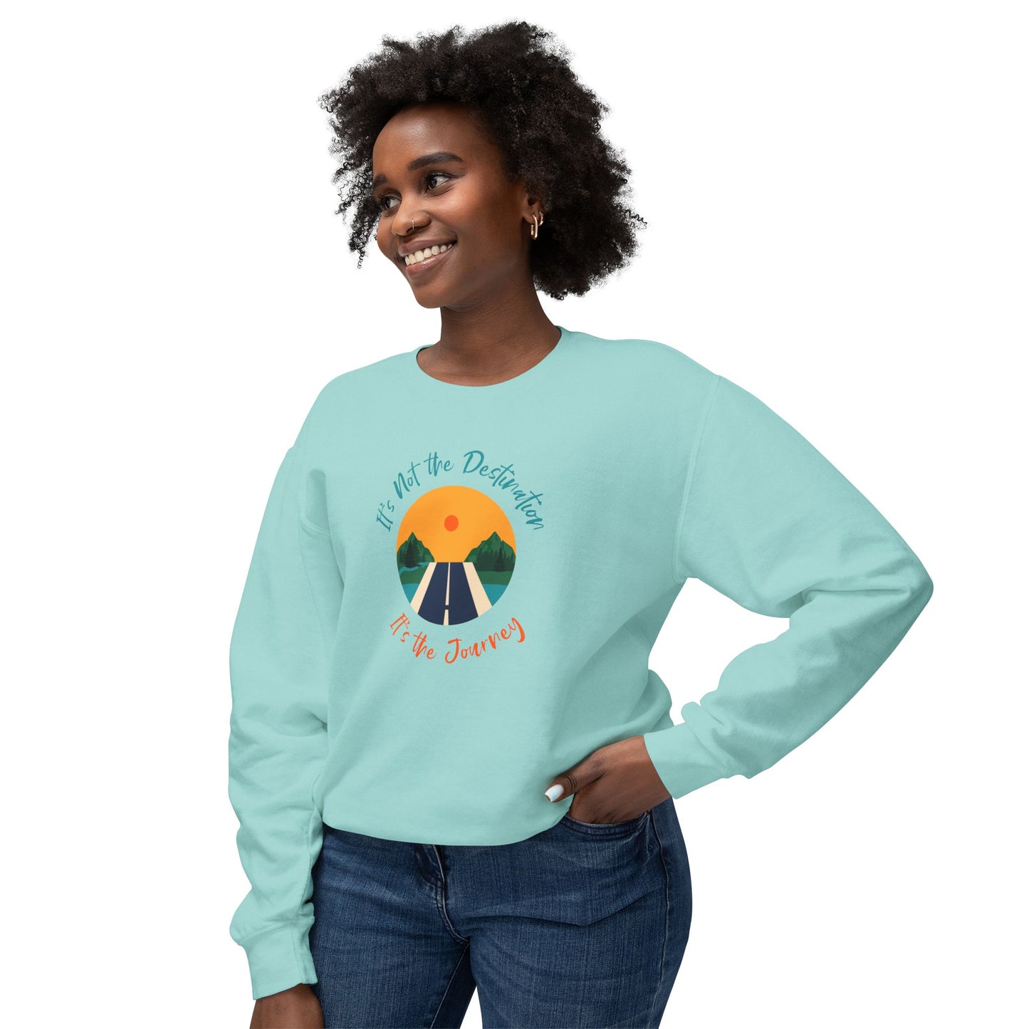 It’s The Journey, Unisex Lightweight Crewneck Sweatshirt - Psychonaut Swag