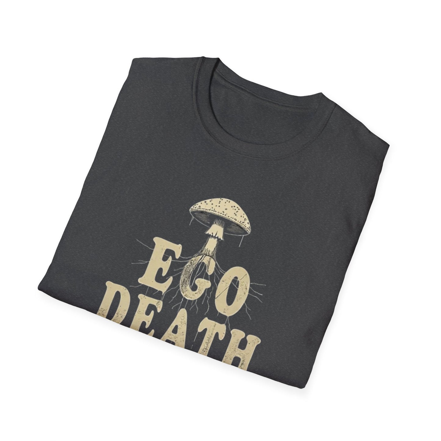 Ego Death Club Mushroom, T-Shirt, Unisex Softstyle Tee, Casual Wear, Gift for Friends, Unique Graphic Shirt - Psychonaut Swag