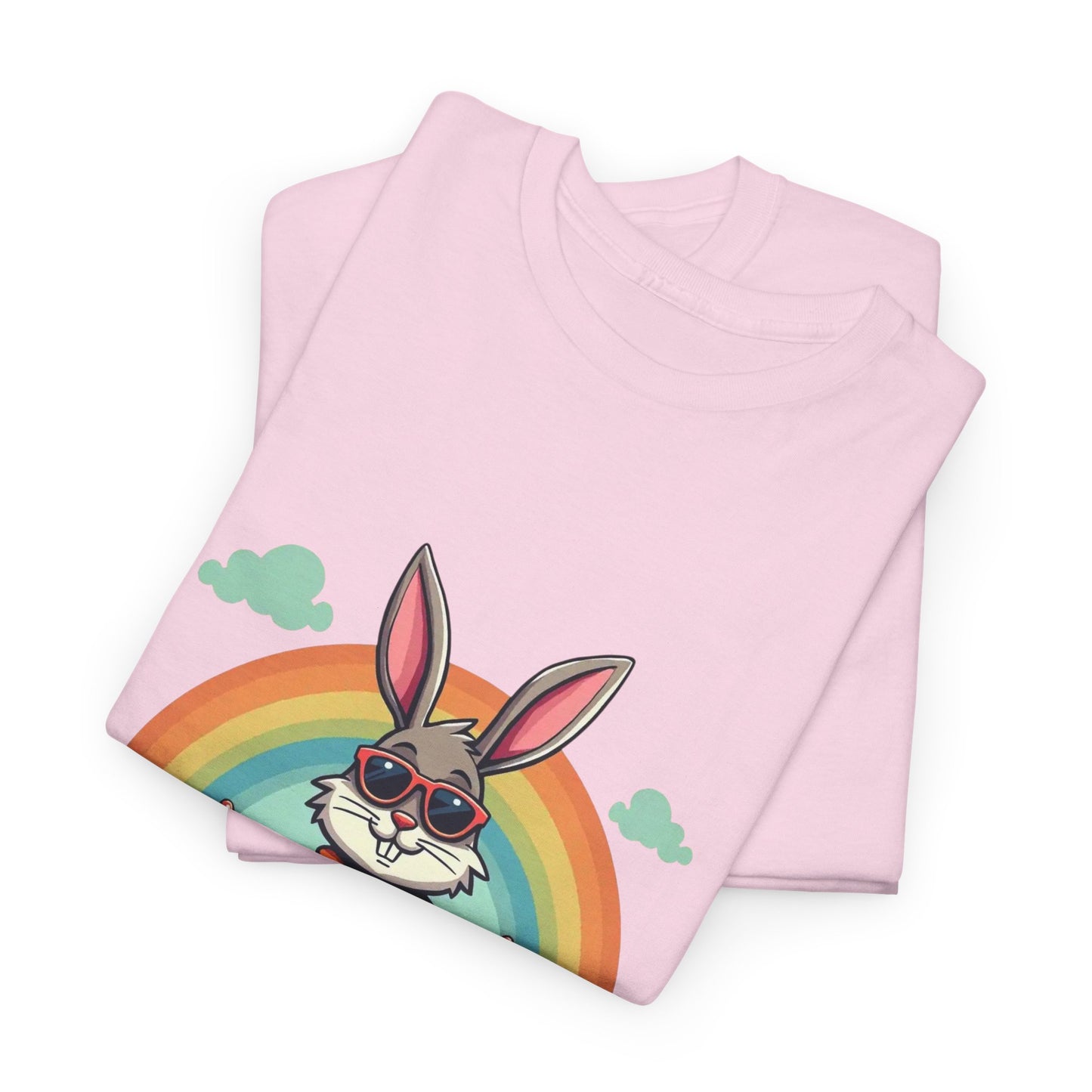Easter Bunny Rainbow T-Shirt — Cute Bunny Holding Eggs Tee