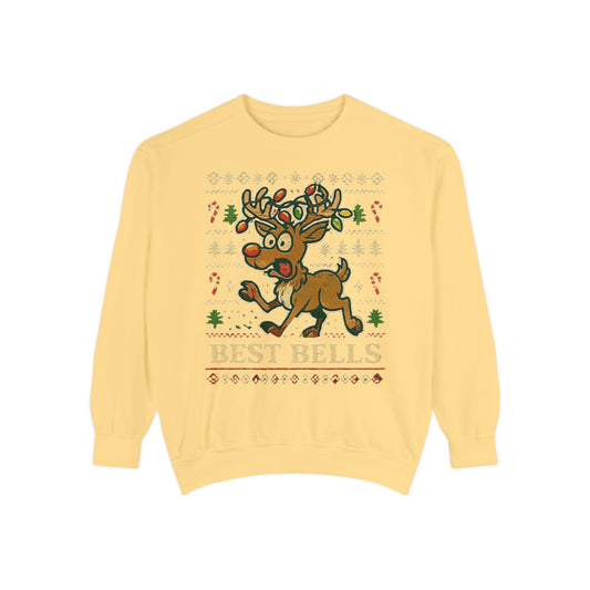 Best Bells Reindeer Sweatshirt Unisex Garment-Dyed Sweatshirt